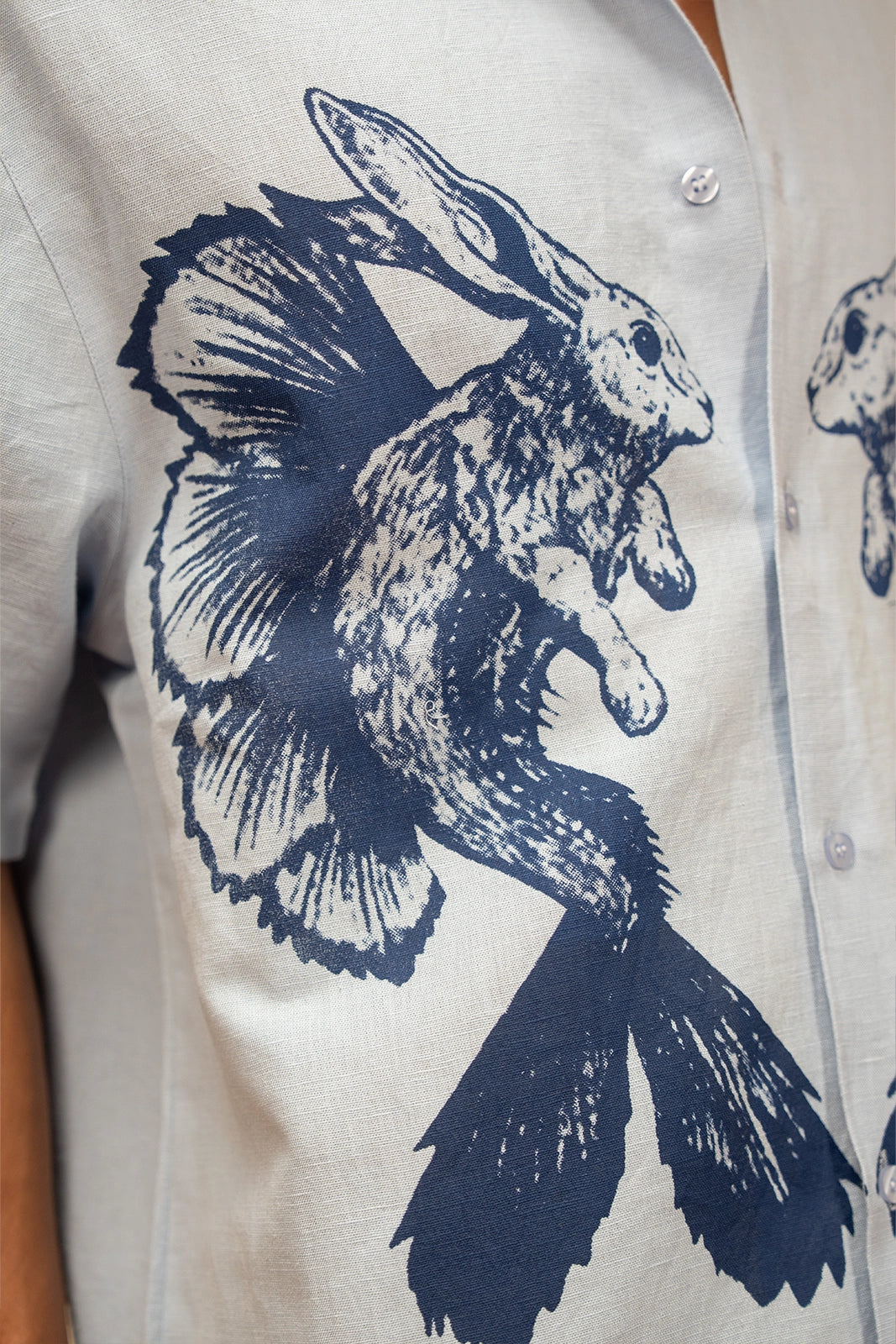Finhare Linen Shirt - Ice Blue