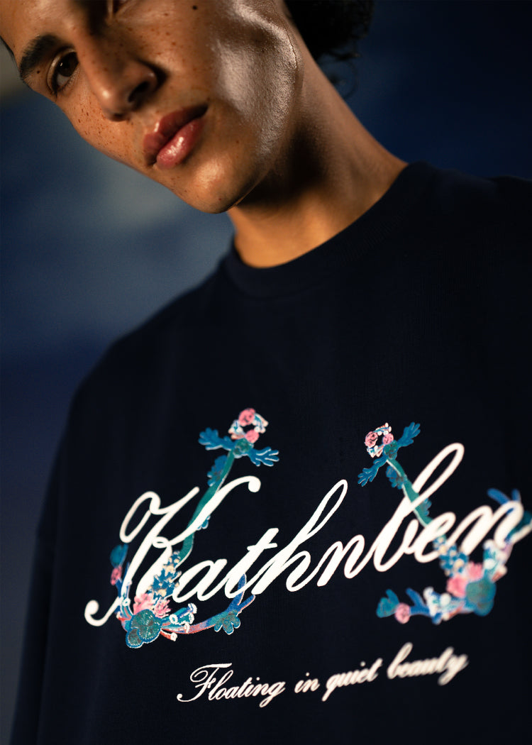 oversized graphic tee with puff print mermaid design by Kathnbenz