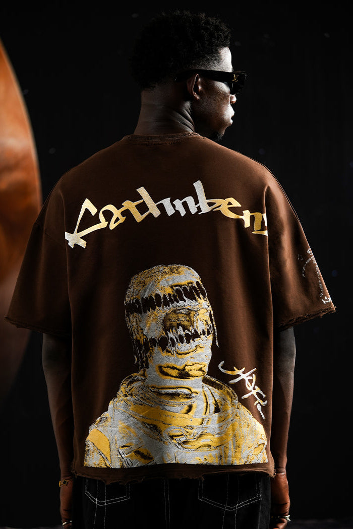 Astro Phantom oversized terry cotton t-shirt back view with graphic print by Kathnbenz