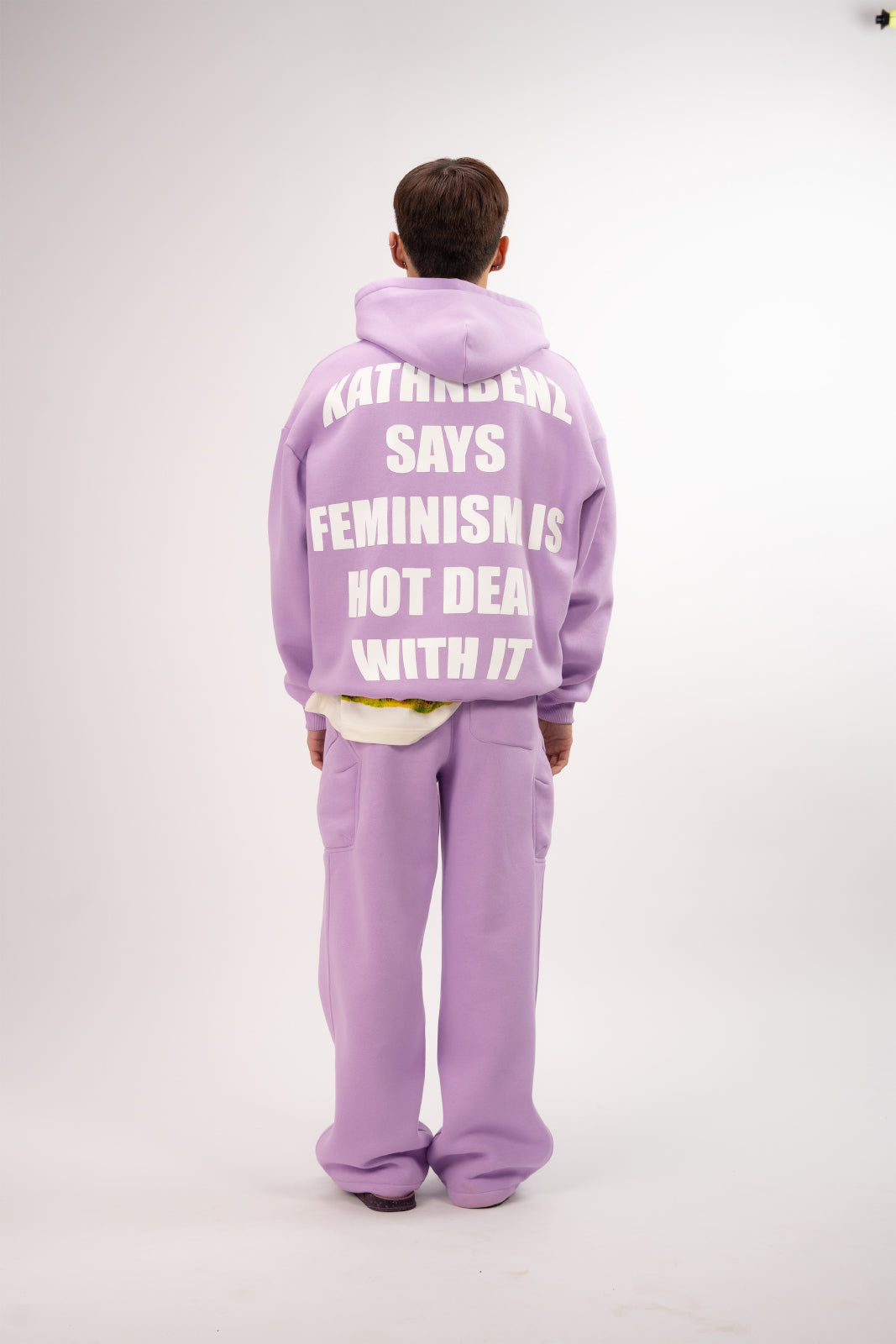 Kathnbenz hoodie lavender men premium Verbal Flame front view
