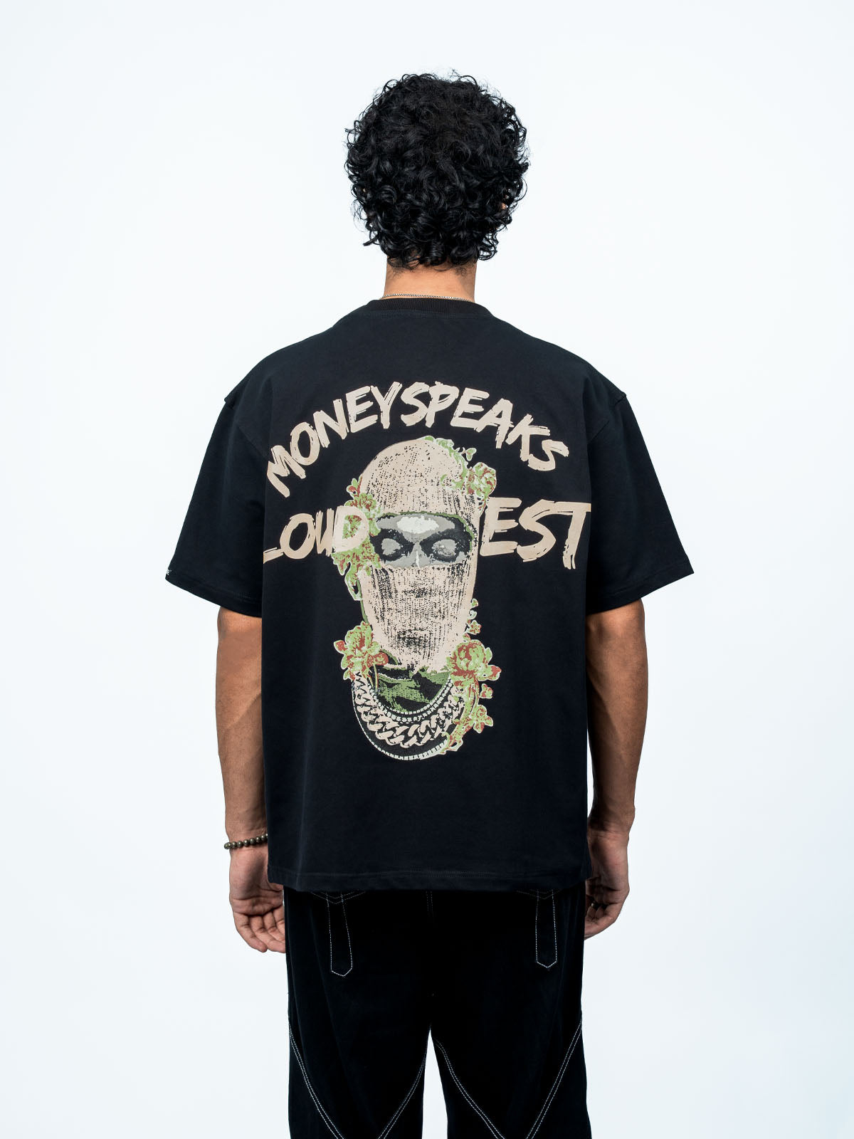 Black oversized graphic t-shirt Money Speaks Dope is Best Kathnbenz