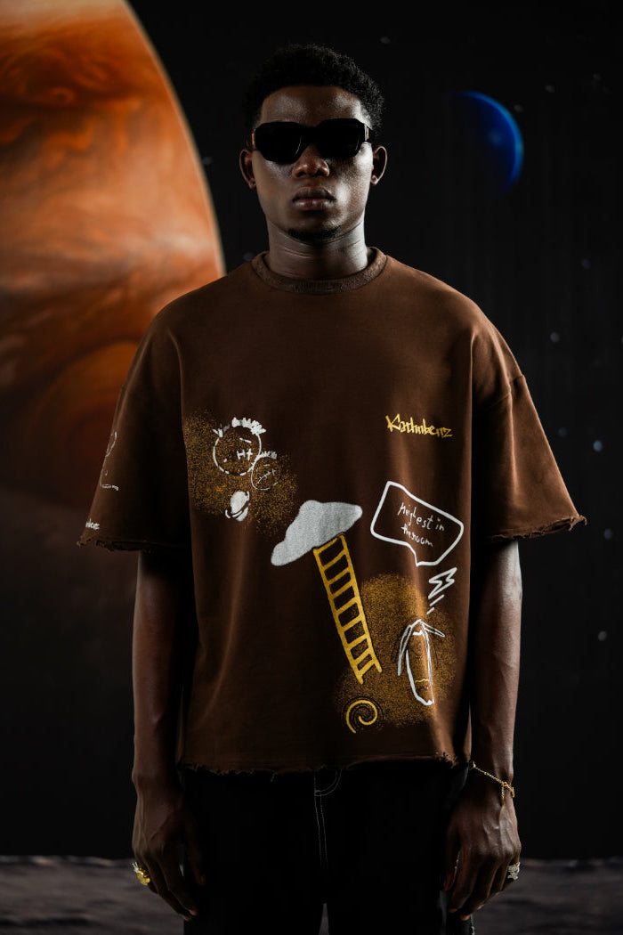 Astro Phantom oversized t-shirt front view in terry cotton by Kathnbenz