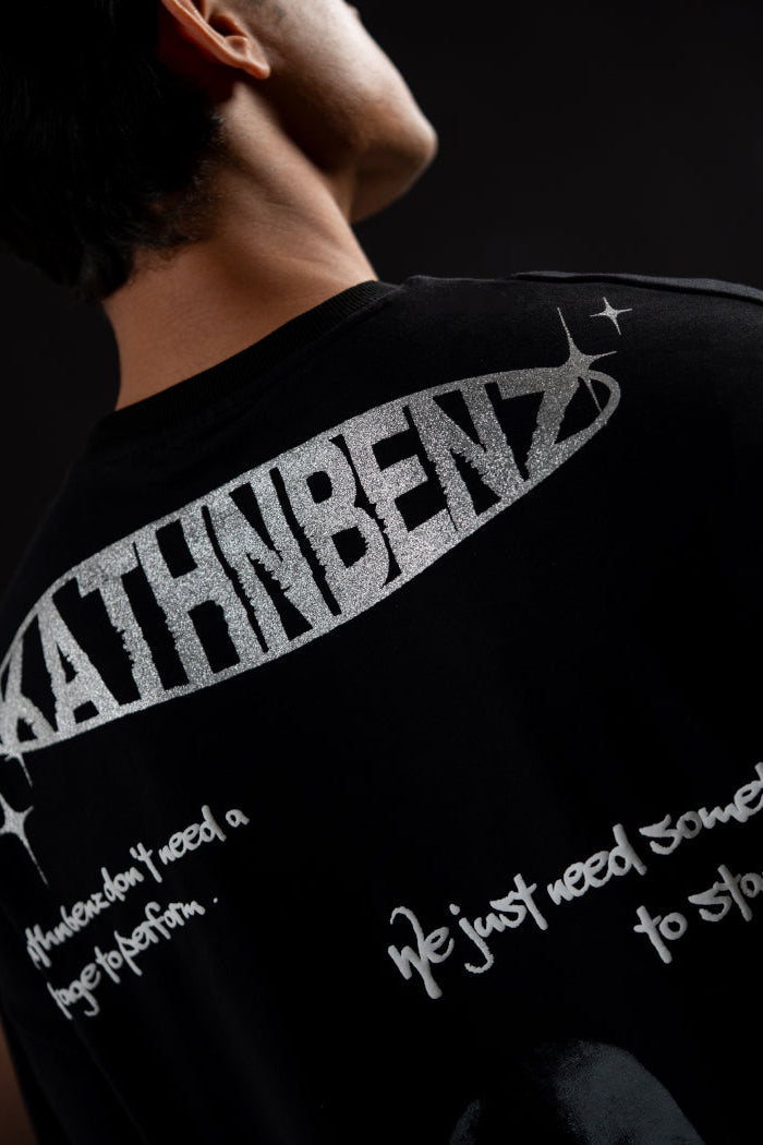 Kathnbenz typography print detail Dark Utopia t-shirt