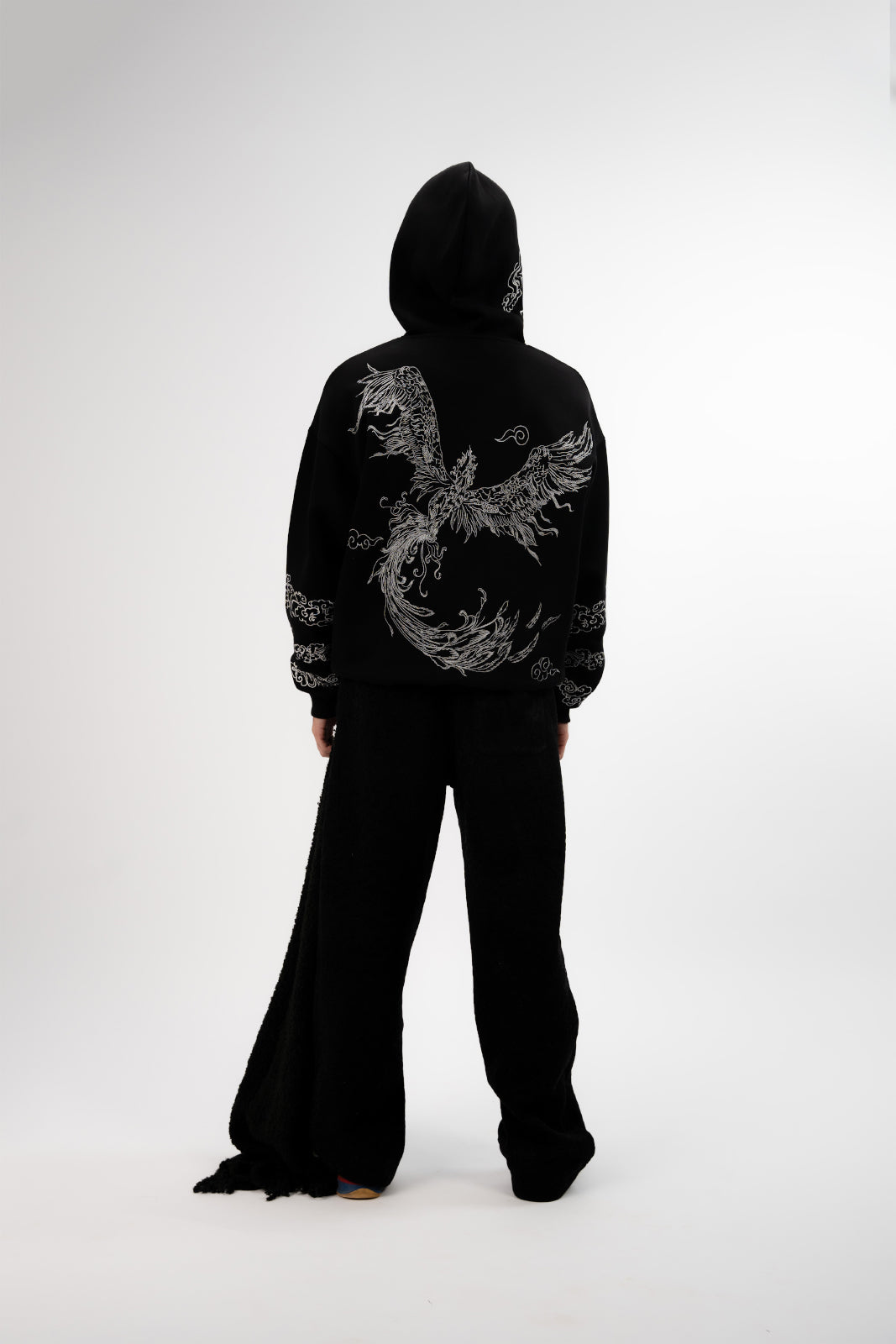 Kathnbenz hoodie black men premium Hier of Light front view streetwear