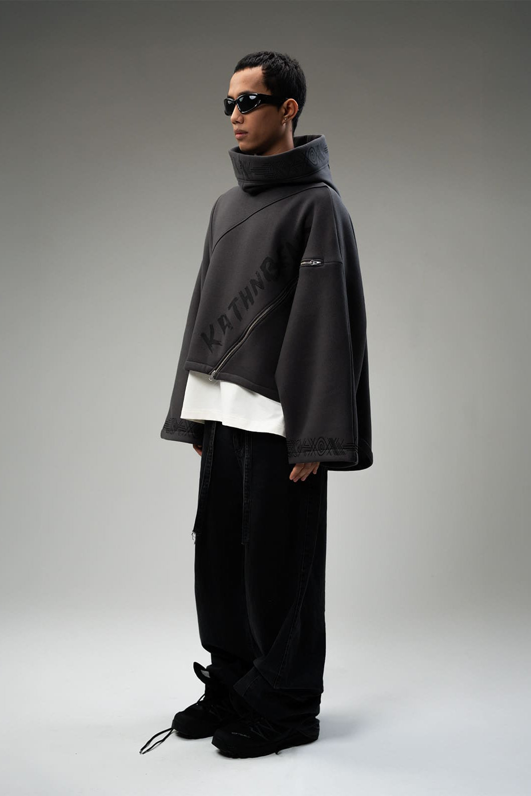 Kathnbenz oversized hoodie grey men Kathnbenz relaxed premium